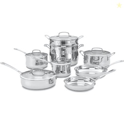 Cuisinart Contour Stainless 13-Piece Cookware Set,Silver