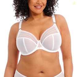 Elomi womens Matilda Unlined Underwire With J-hook Plunge Bra, White, 