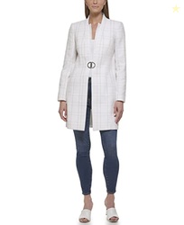DKNY Womens Suits Jacket,White/Sand,0