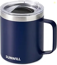 SUNWILL Insulated Coffee Mug with Lid