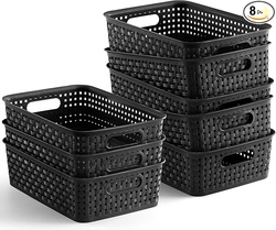 [ 8 Pack ] Plastic Storage Baskets
