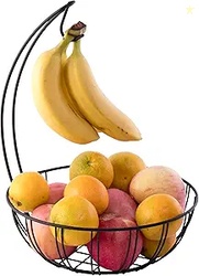 Basicwise Wire Metal Fruit Basket Holder