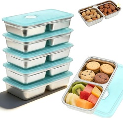 6 PCS Stainless Steel Snack Containers AD