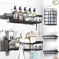 NESOMI Shower Caddy Adhesive Shower Organizer 7-Pack