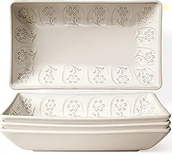 Artena Ceramic Rectangle Plates Set of 4 AD 