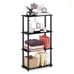 Furinno Turn-N-Tube 4-Tier Multipurpose Shelf Display Rack, Round Tube