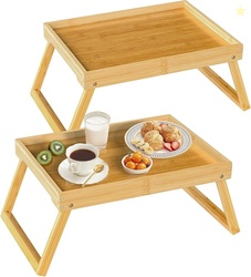 Bamboo Bed Tray Table 2 Pack