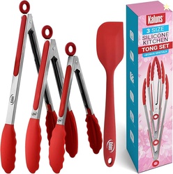 Kaluns Kitchen Tongs for Cooking Grilling Set of 4
