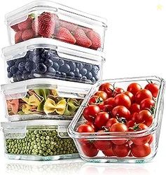 NutriChef 10-Piece Glass Food Storage Containers