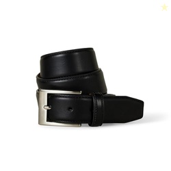 Amazon Essentials Men's Leather Belt, Classic Style, Black, 46