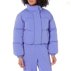 Amazon Essentials Women's Cropped Full-Zip Puffer Jacket, Winter Warm,