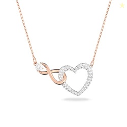 Swarovski Hyperbola Pendant Necklace, Mixed Metal Finish and Clear Cry