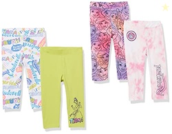 Amazon Essentials Girls' Cotton Stretch Leggings, Pack of 4, Princess/