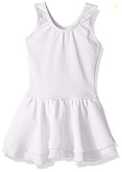 Capezio Girls Double Layer Skirt Tank - Dress, White, 6 Years US