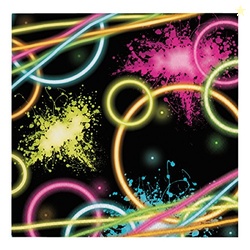 Creative Converting 16-Count Paper Lunch Napkins, Glow Party