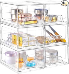 Stebopum 6 Pack Stackable Makeup Organizer