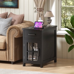 Gianna Side Table with Charging Station
