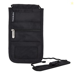 Travelon Rfid Blocking Deluxe Boarding Pouch, Black, Small