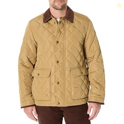 Amazon Essentials Men's Relaxed Fit Quilted Midweight Jacket, Tan, Lar