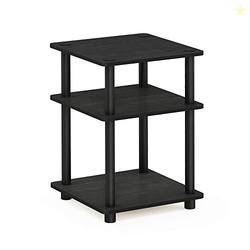 Furinno TURN-N-TUBE Side Table, 3-Tier Square Modern End Table, Open S