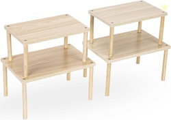 Aminigram Wood Cabinet Organizer Shelf, Set of 4 