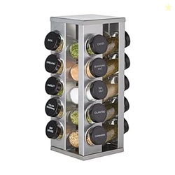 Kamenstein 20 Jar Heritage Revolving Countertop Spice Rack Organizer w