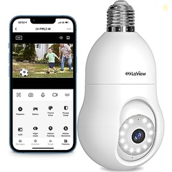 LaView 4MP Bulb Security Camera 2.4GHz,360 2K Security Cameras Wireles