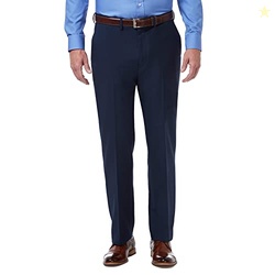 Haggar Mens Premium Comfort Classic Fit Flat Front Expandable Waist Dr