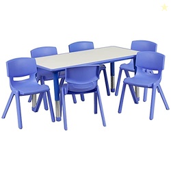 Flash Furniture Emmy Adjustable Classroom Activity Table with 6 Stacka