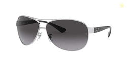 Ray-Ban Mens RB3386 Aviator Sunglasses, Silver/Light Grey Gradient Dar