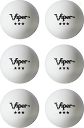 Viper 3 Star White Table Tennis Balls, 6 Pack