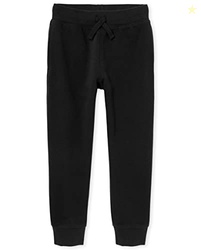 The Children's Place Boys' Uniform Active Fleece Jogger Pants, Black, 