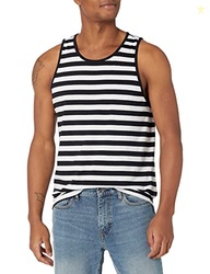Amazon Essentials Men's Regular-Fit Sleeveless Tank Tops, Black White 
