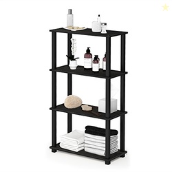 Furinno TURN-S-TUBE Storage Shelves, 4-Tier Book Shelf, Corner Shelf, 
