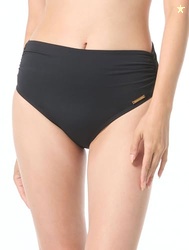 Vince Camuto Riviera Solids Convertible High-Waist Bikini Bottom Black
