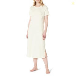 Amazon Essentials Women's Soft Cotton Modal Blend Short Sleeve Midi Sl