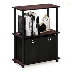 Furinno TURN-N-TUBE Storage Shelves, 3-Tier Toolless Book Shelf with S
