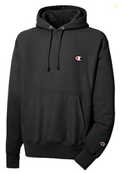 Champion mens Reverse Weave Pullover, Left Chest C Hoody, Black-y06145