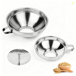 Canning Funnel with Strainer, 3 Pack 