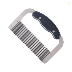 Fox Run Stainless Steel Crinkle Cutter for Veggies, Wavy Slicer for Wa