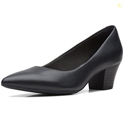 Clarks Collection Women's Teresa Step Pump, Black Leather, 8.5 Medium 