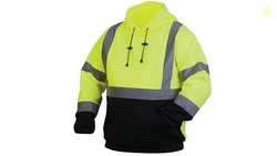 Pyramex Hi Vis Lime Safety Pullover Sweatshirt With Black Bottom Large