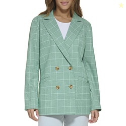 Levi's Women's Wool Blend Double Breasted Blazer, White/Abundant Green