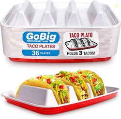 GoBig Taco Plates with Dividers  36 Pack 