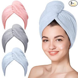 Hicober Microfiber Hair Towel Wrap 3 Pack