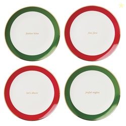 kate spade new york Evergreen Rim Accent Plates, Service For 4, Christ