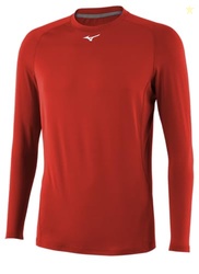 Mizuno Men's Long Sleeve Compression Top | Mens Baseball TOP | RED | U