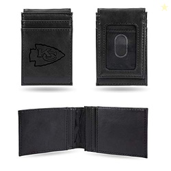 Rico Industries NFL Laser Engraved Front Pocket Leather Wallet - Moder