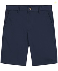 Nautica Boys' School Uniform Warp Knit Short, Navy, 12 Husky