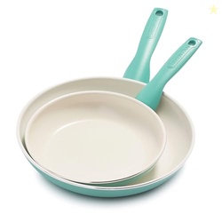 GreenPan Rio Healthy Ceramic Nonstick 8" and 10" Frying Pan Skillet Se